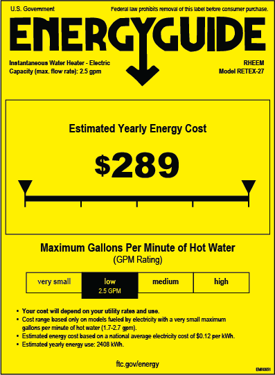 Rheem Tankless Electric Water Heaters - Performance Tankless Electric ...